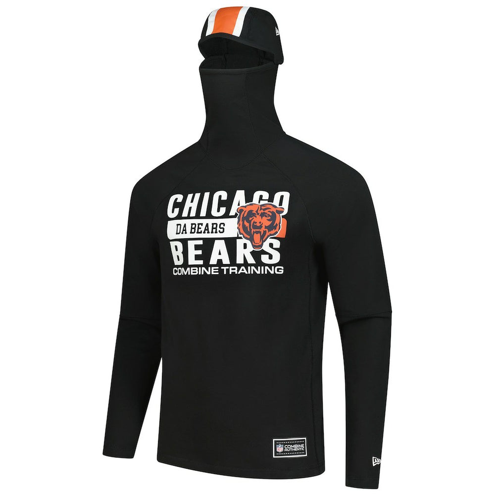 Chicago Bears New Era Functional Fandom Balaclava Helmet Stripe Tri-Blend Hoodie