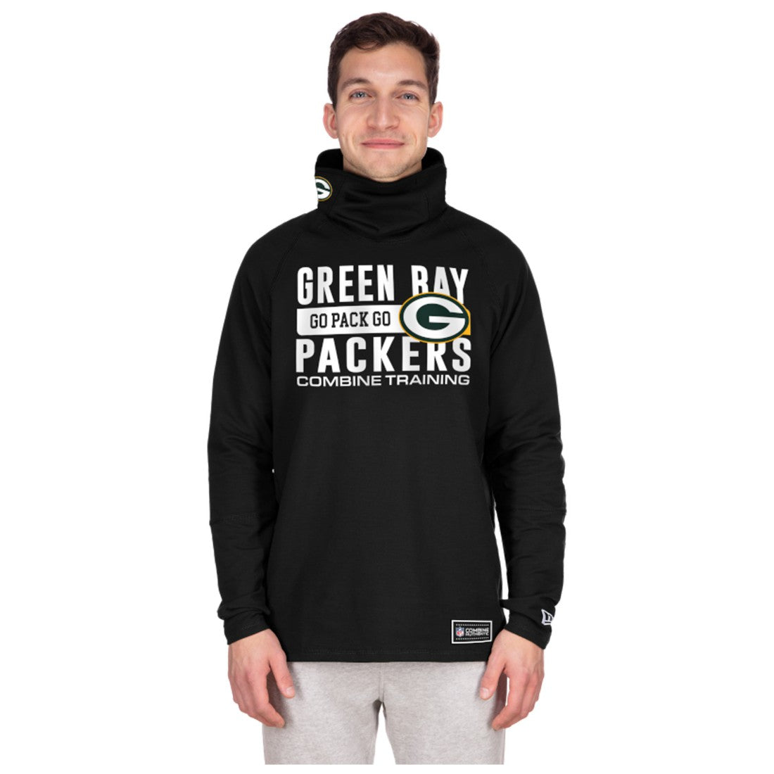 Green Bay Packers New Era Functional Fandom Balaclava Helmet Stripe Tri-Blend Hoodie