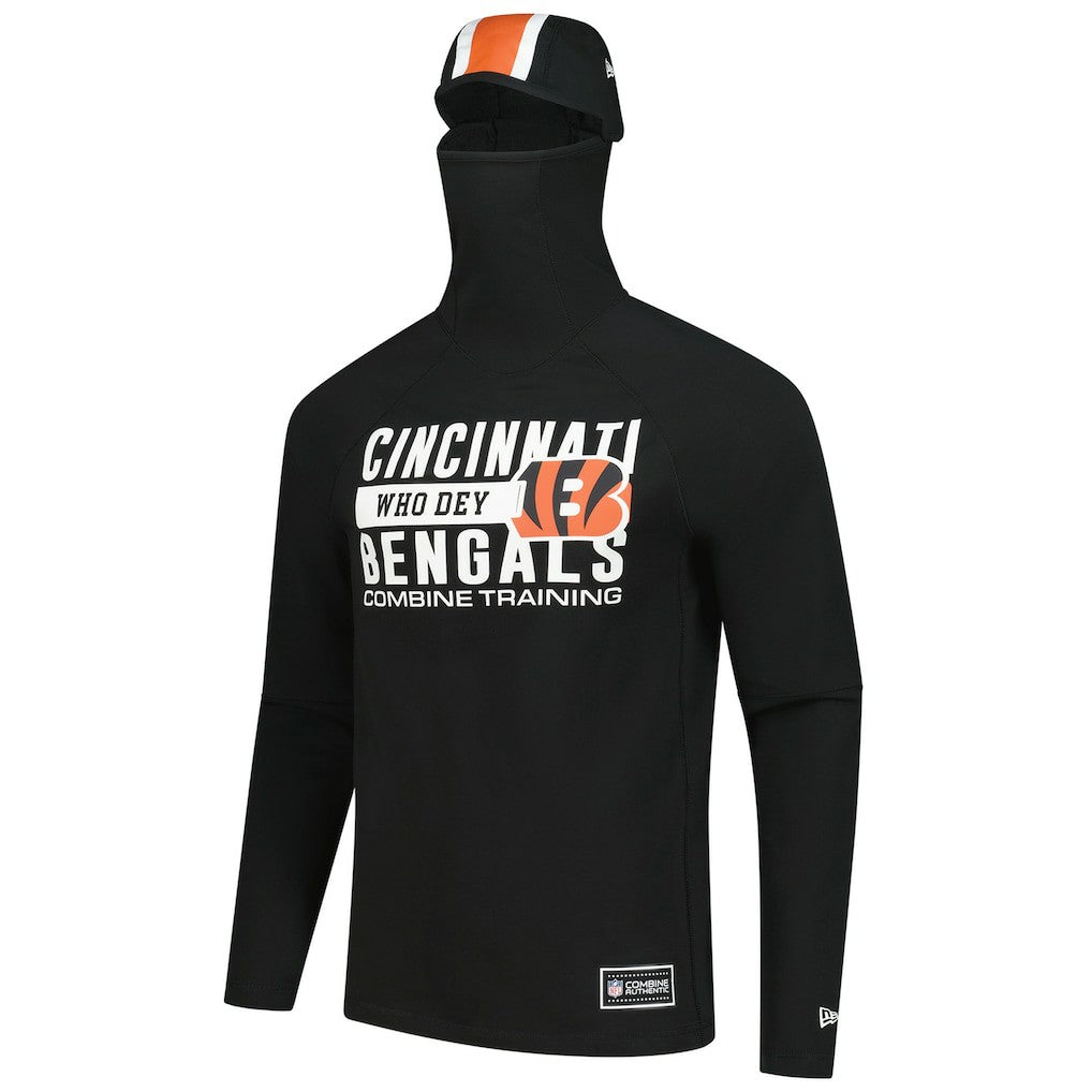 Cincinnati Bengals New Era Functional Fandom Balaclava Helmet Stripe Tri-Blend Hoodie