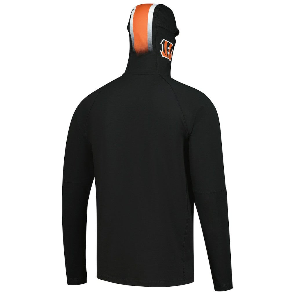 Cincinnati Bengals New Era Functional Fandom Balaclava Helmet Stripe Tri-Blend Hoodie