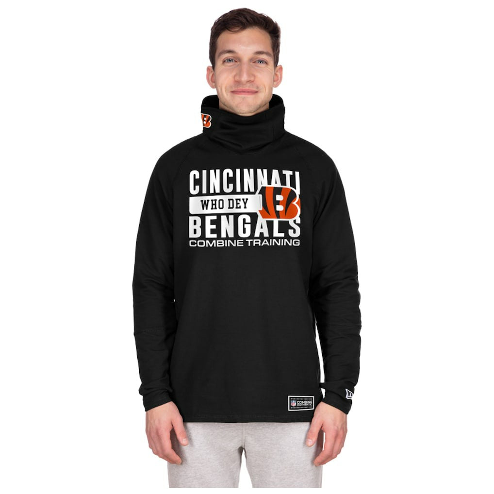 Cincinnati Bengals New Era Functional Fandom Balaclava Helmet Stripe Tri-Blend Hoodie