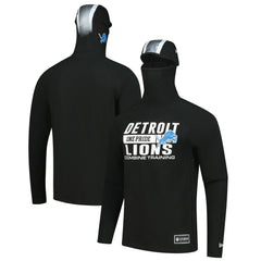 Detroit Lions New Era Functional Fandom Balaclava Helmet Stripe Tri-Blend Hoodie