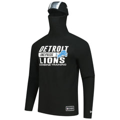 Detroit Lions New Era Functional Fandom Balaclava Helmet Stripe Tri-Blend Hoodie