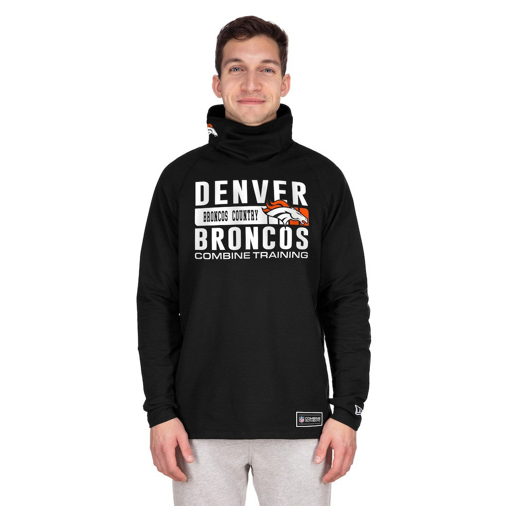 Denver Broncos New Era Functional Fandom Balaclava Helmet Stripe Tri-Blend Hoodie