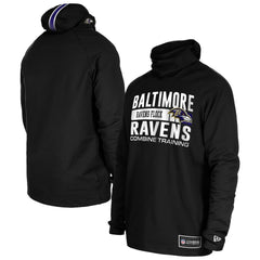 Baltimore Ravens New Era Functional Fandom Balaclava Helmet Stripe Tri-Blend Hoodie