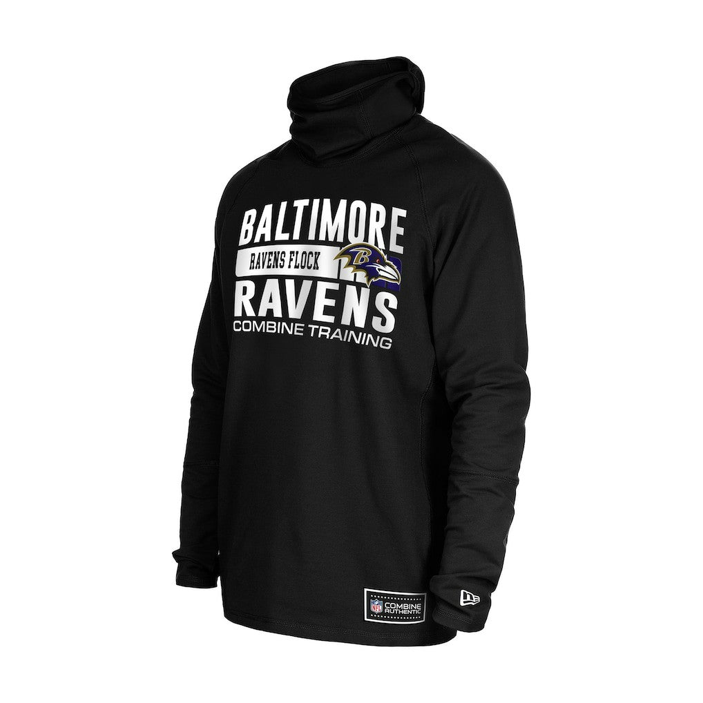 Baltimore Ravens New Era Functional Fandom Balaclava Helmet Stripe Tri-Blend Hoodie