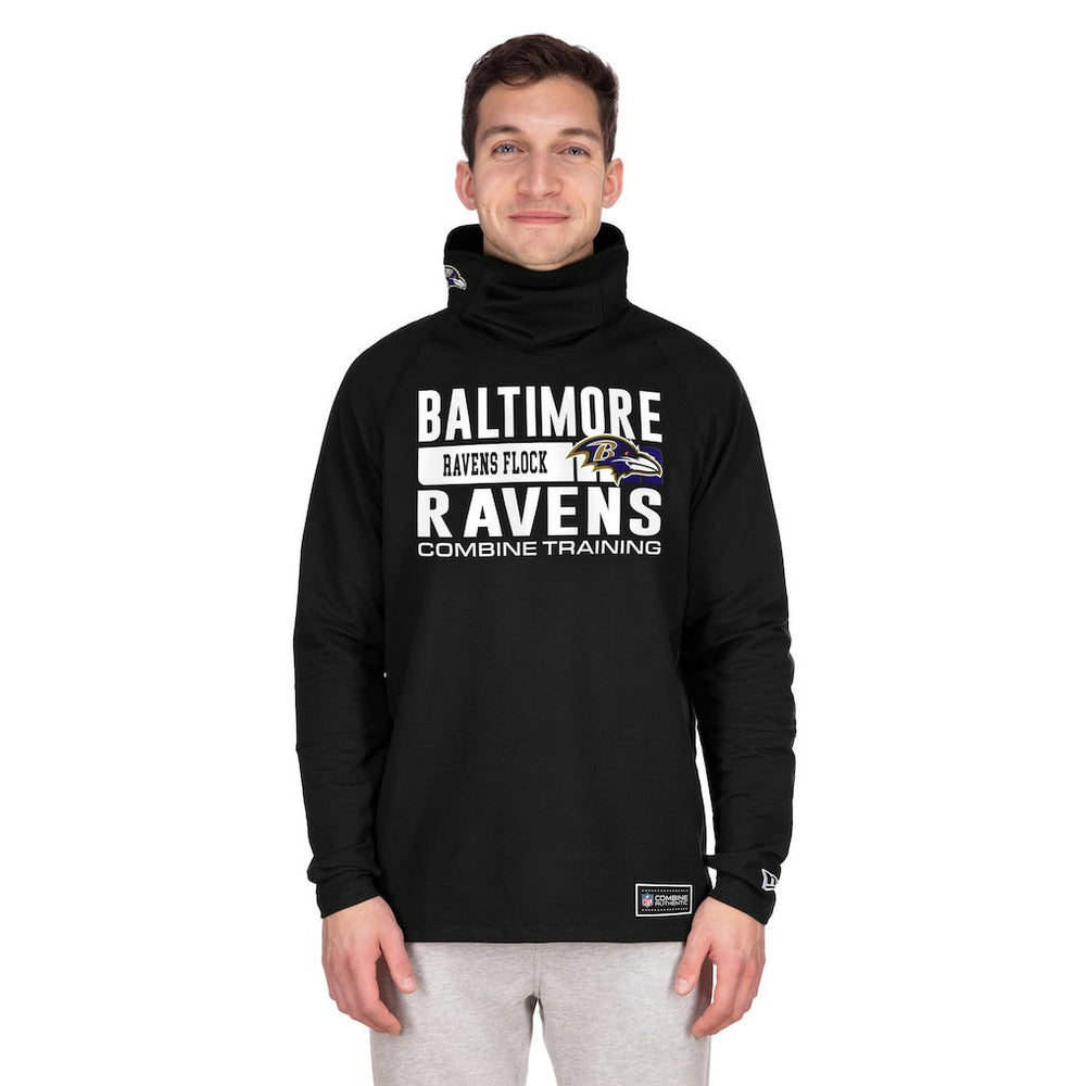 Baltimore Ravens New Era Functional Fandom Balaclava Helmet Stripe Tri-Blend Hoodie