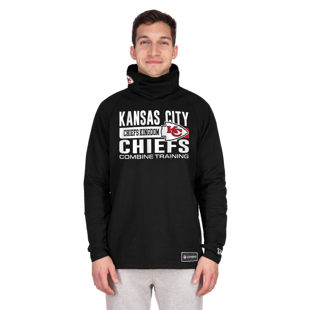 Kansas City Chiefs New Era Functional Fandom Balaclava Helmet Stripe Tri-Blend Hoodie