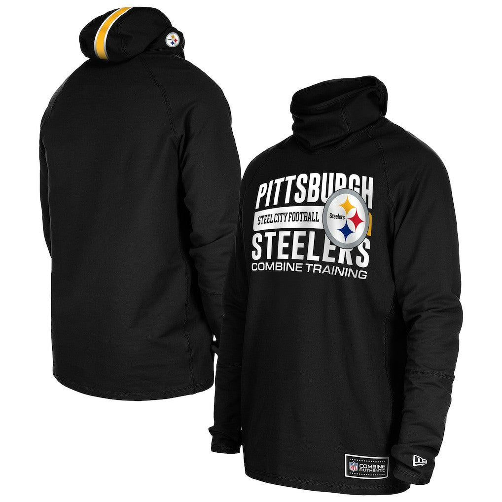 Pittsburgh Steelers New Era Functional Fandom Balaclava Helmet Stripe Tri-Blend Hoodie