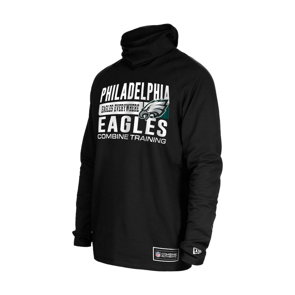 Philadelphia Eagles New Era Functional Fandom Balaclava Helmet Stripe Tri-Blend Hoodie