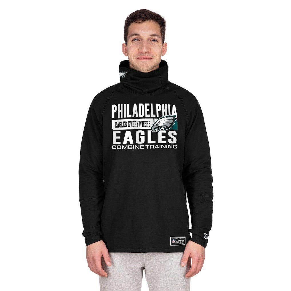 Philadelphia Eagles New Era Functional Fandom Balaclava Helmet Stripe Tri-Blend Hoodie