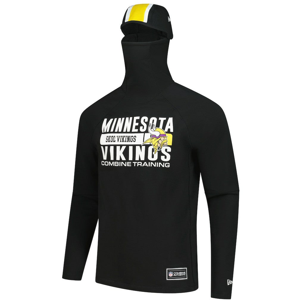 Minnesota Vikings New Era Functional Fandom Balaclava Helmet Stripe Tri-Blend Hoodie