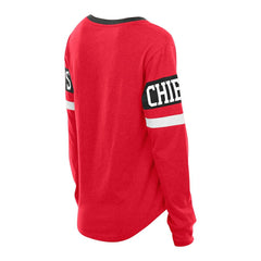 Kansas City Chiefs New Era Women's Plus Size Throwback Lace-Up Long Sleeve T-Shirt