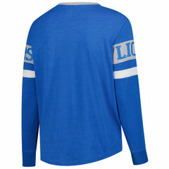 Detroit Lions New Era Women's Plus Size Throwback Lace-Up Long Sleeve T-Shirt