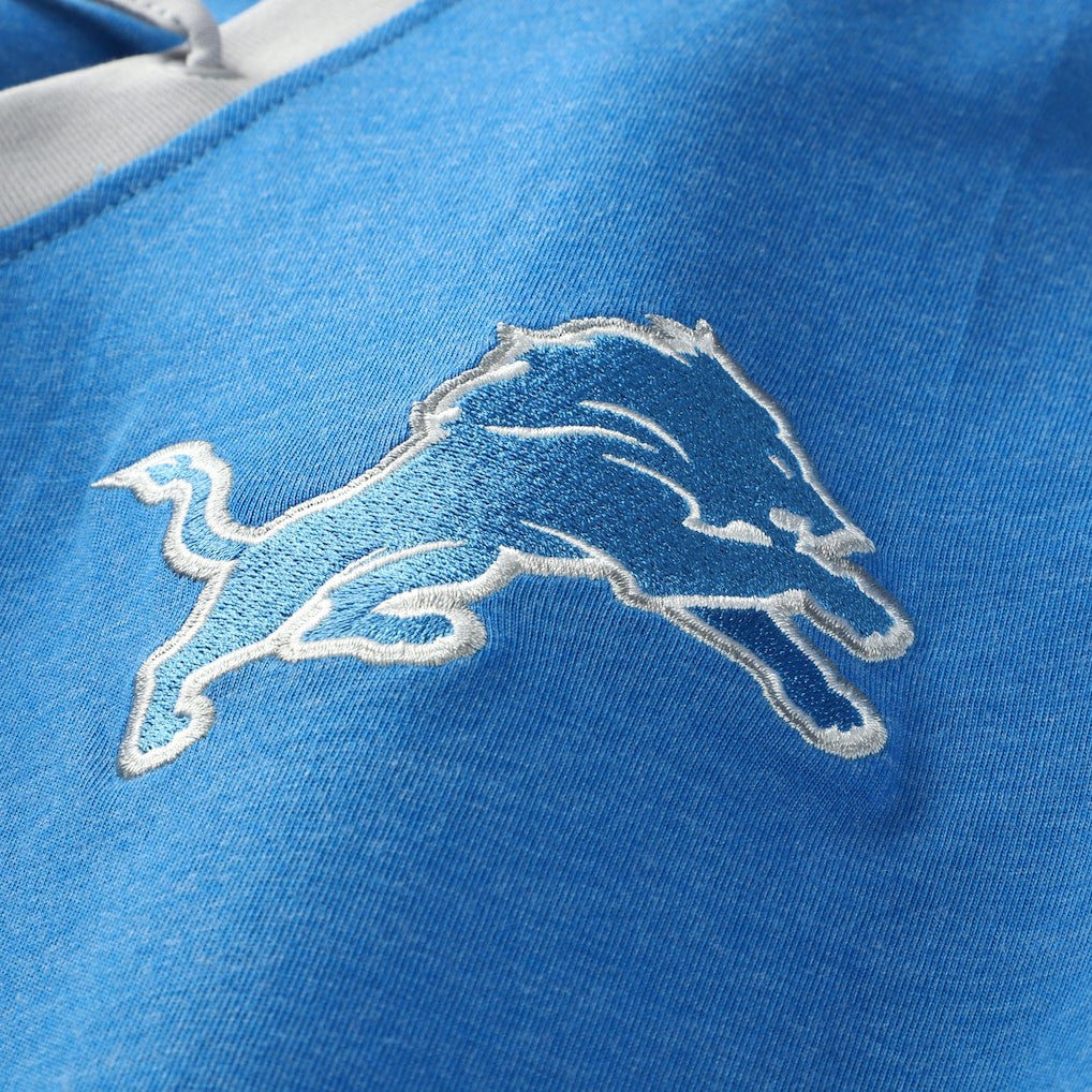 Detroit Lions New Era Women's Plus Size Throwback Lace-Up Long Sleeve T-Shirt
