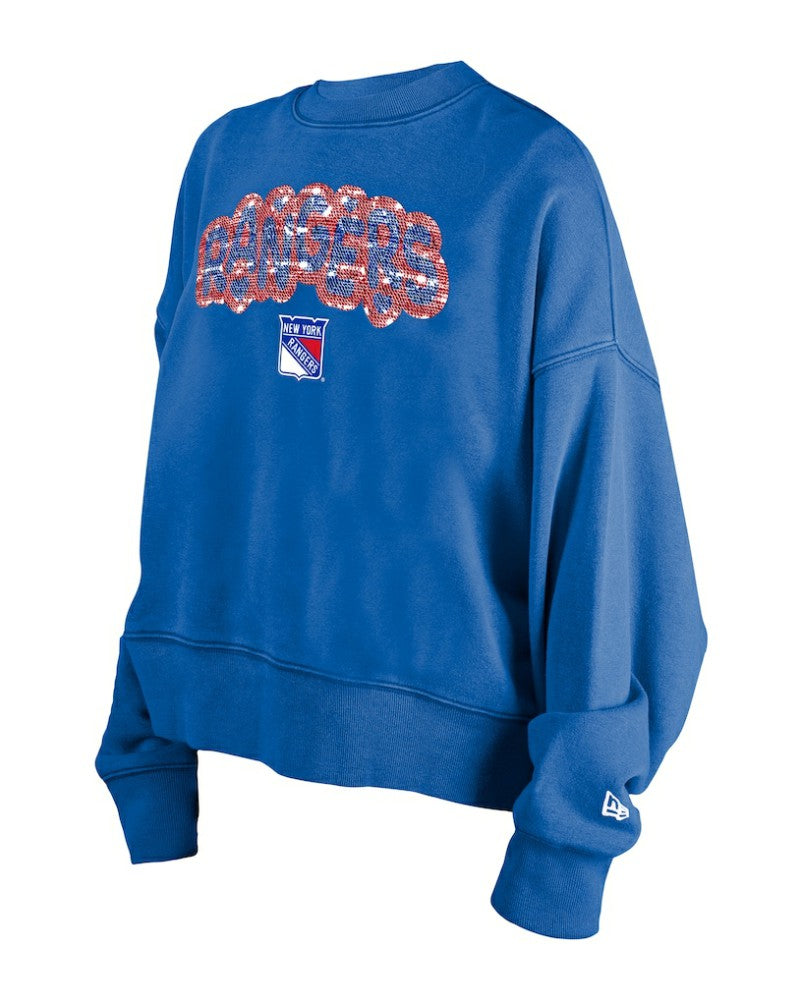 New York Rangers New Era Girls Youth Flip Sequin Sweatshirt Sale