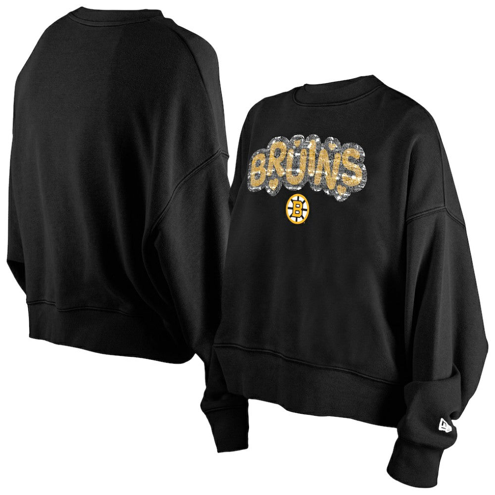 Boston Bruins New Era Girls Youth Flip Sequin Sweatshirt Online