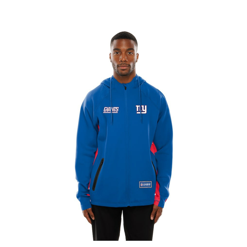 New York Giants New Era Combine Authentic Raglan Scuba Full-Zip Hoodie