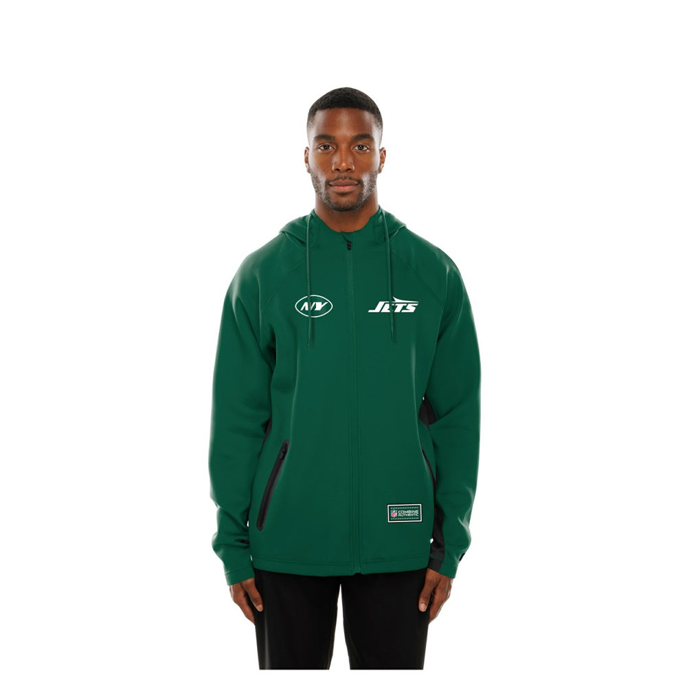New York Jets New Era Combine Authentic Raglan Scuba Full-Zip Hoodie