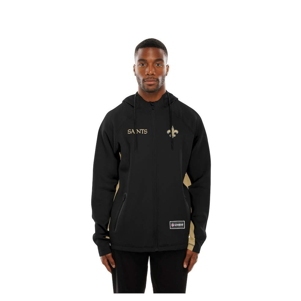 New Orleans Saints New Era Combine Authentic Raglan Scuba Full-Zip Hoodie