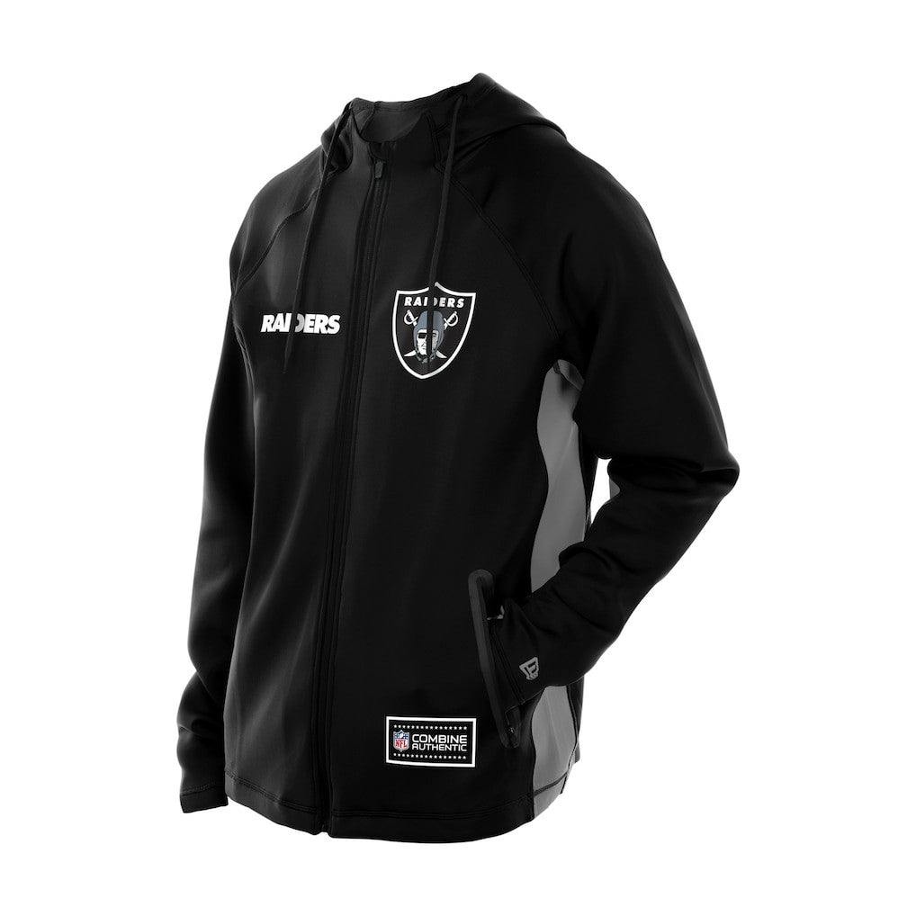 Las Vegas Raiders New Era Combine Authentic Raglan Scuba Full-Zip Hoodie