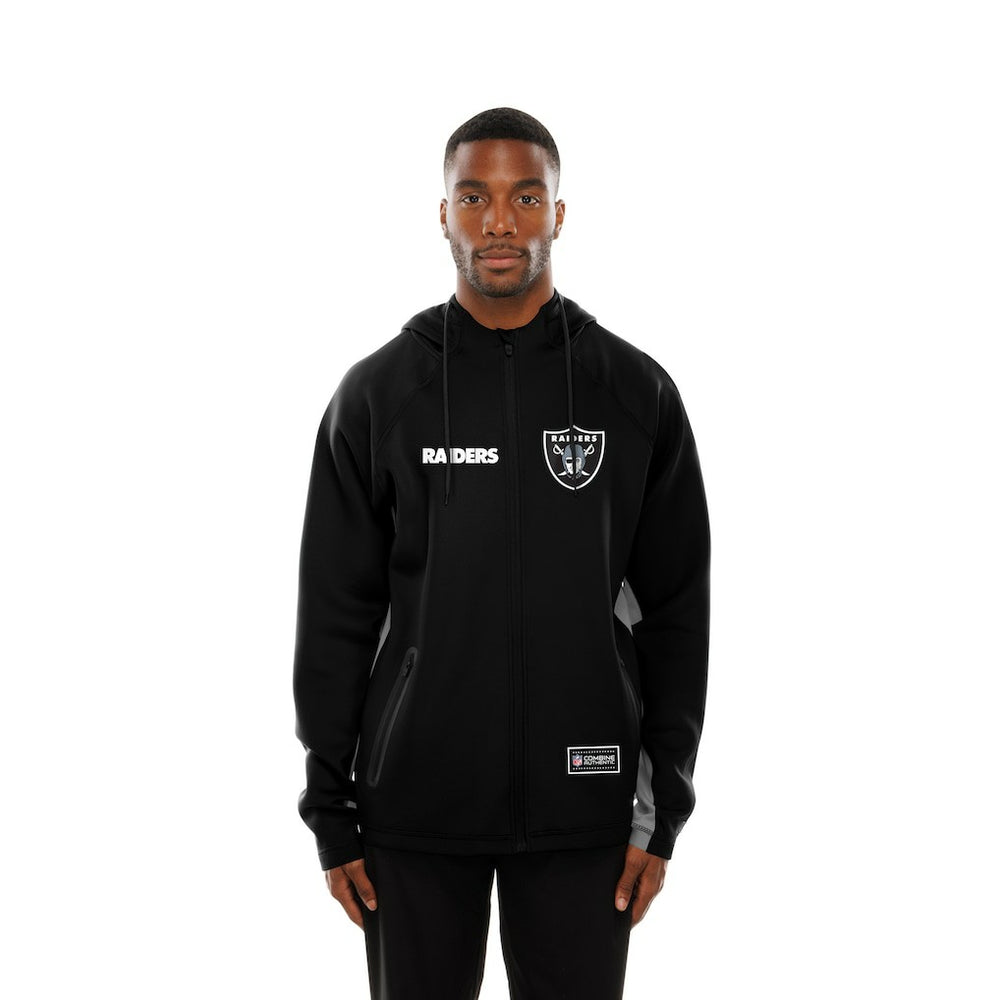 Las Vegas Raiders New Era Combine Authentic Raglan Scuba Full-Zip Hoodie