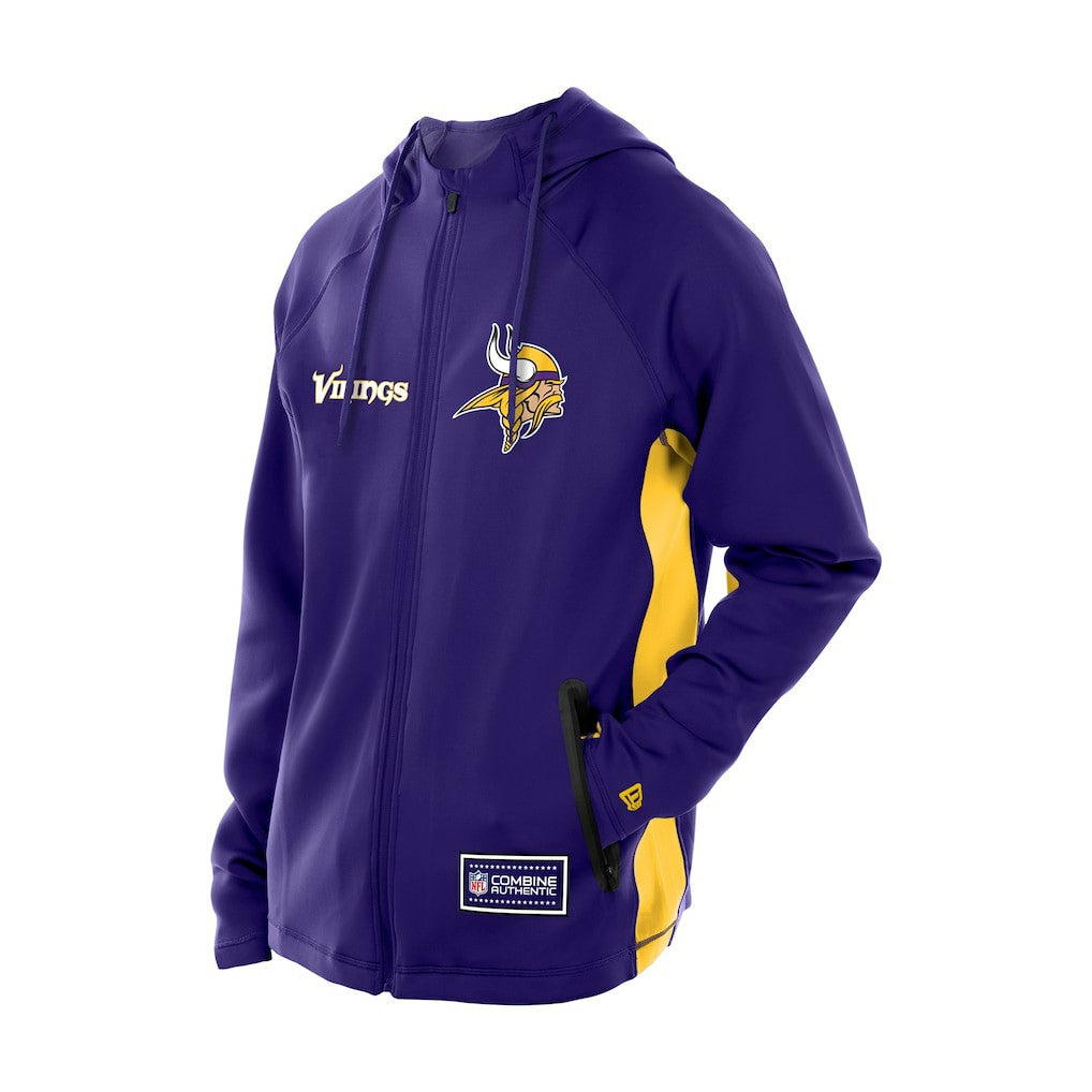 Minnesota Vikings New Era Combine Authentic Raglan Scuba Full-Zip Hoodie