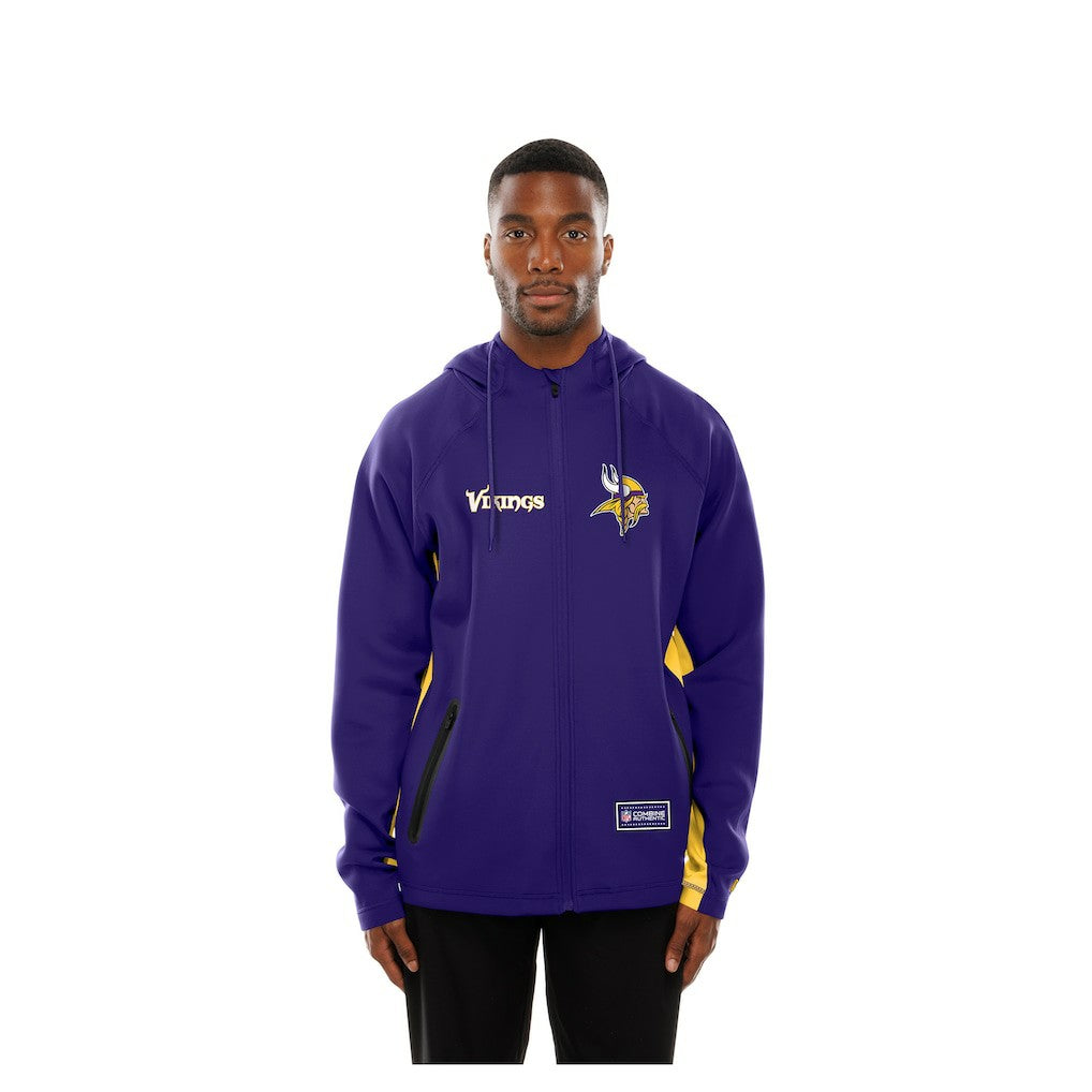Minnesota Vikings New Era Combine Authentic Raglan Scuba Full-Zip Hoodie