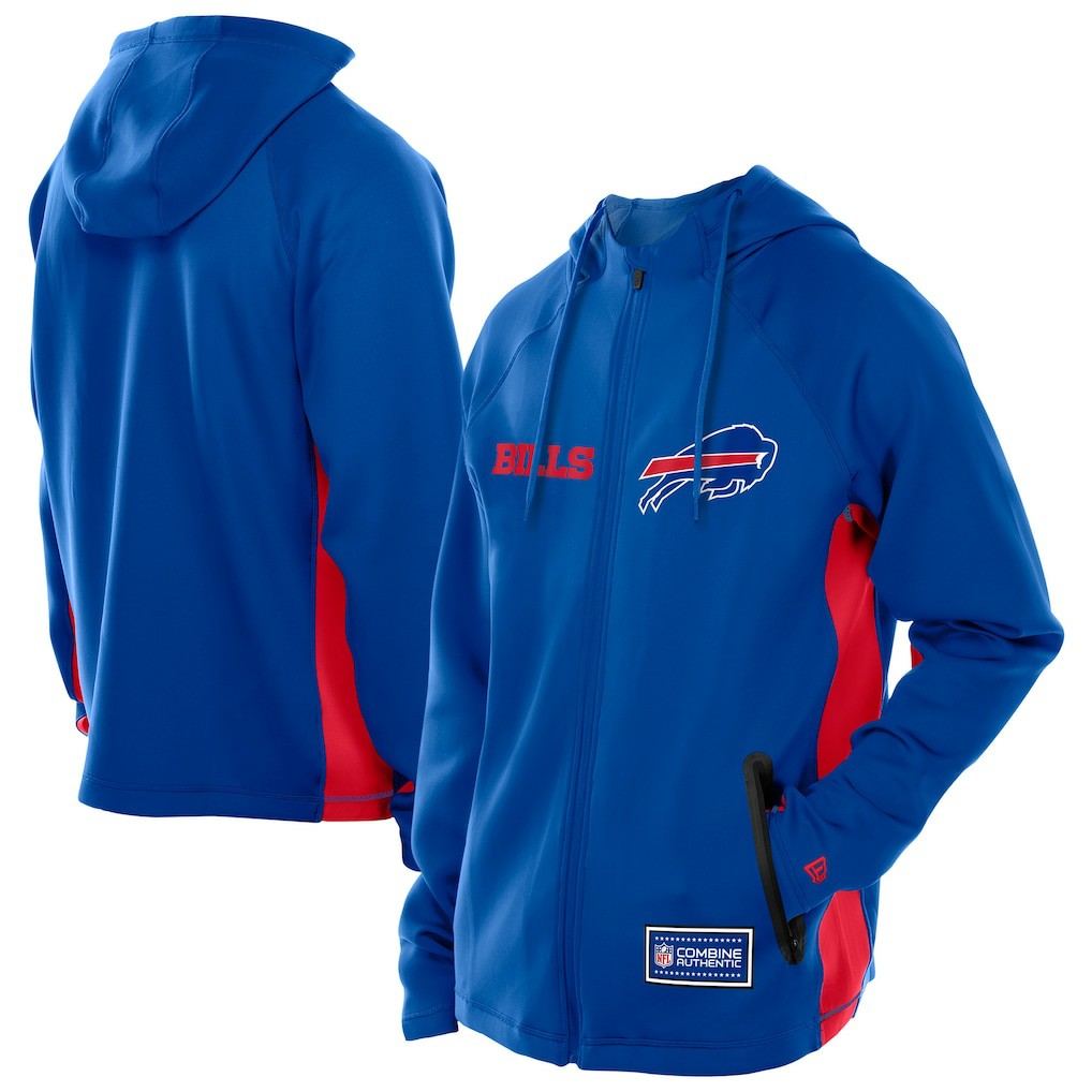 Buffalo Bills New Era Combine Authentic Raglan Scuba Full-Zip Hoodie