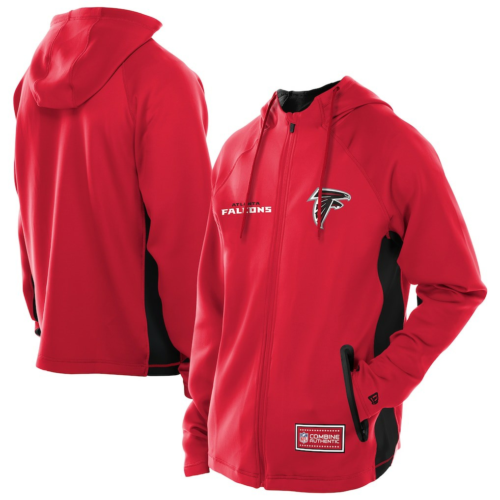 Atlanta Falcons New Era Combine Authentic Raglan Scuba Full-Zip Hoodie