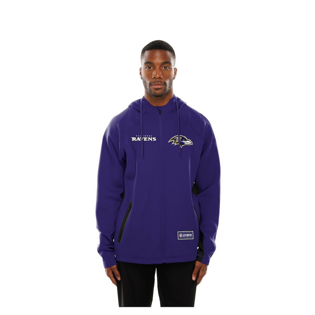 Baltimore Ravens New Era Combine Authentic Raglan Scuba Full-Zip Hoodie