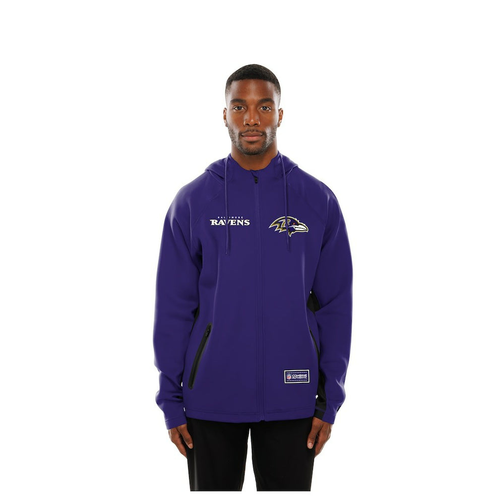 Baltimore Ravens New Era Combine Authentic Raglan Scuba Full-Zip Hoodie