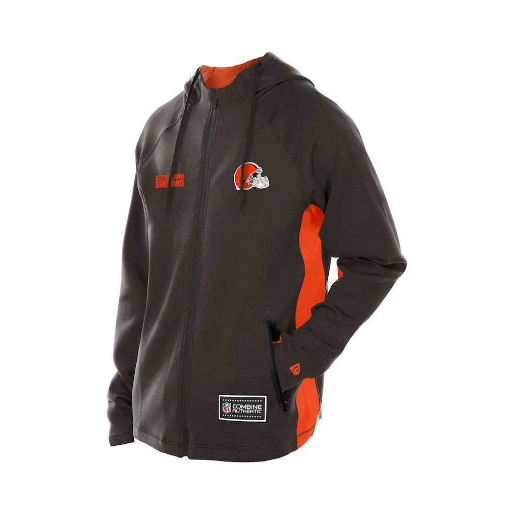 Cleveland Browns New Era Combine Authentic Raglan Scuba Full-Zip Hoodie