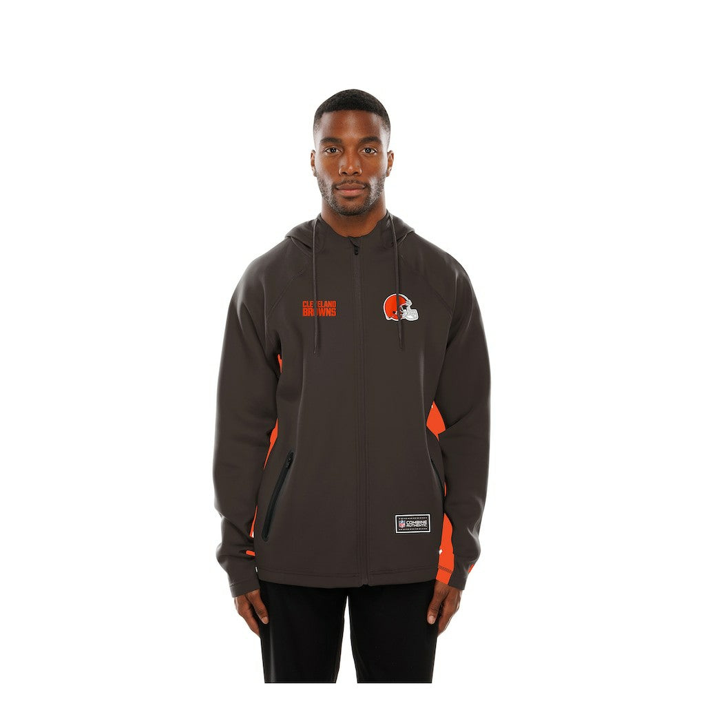 Cleveland Browns New Era Combine Authentic Raglan Scuba Full-Zip Hoodie