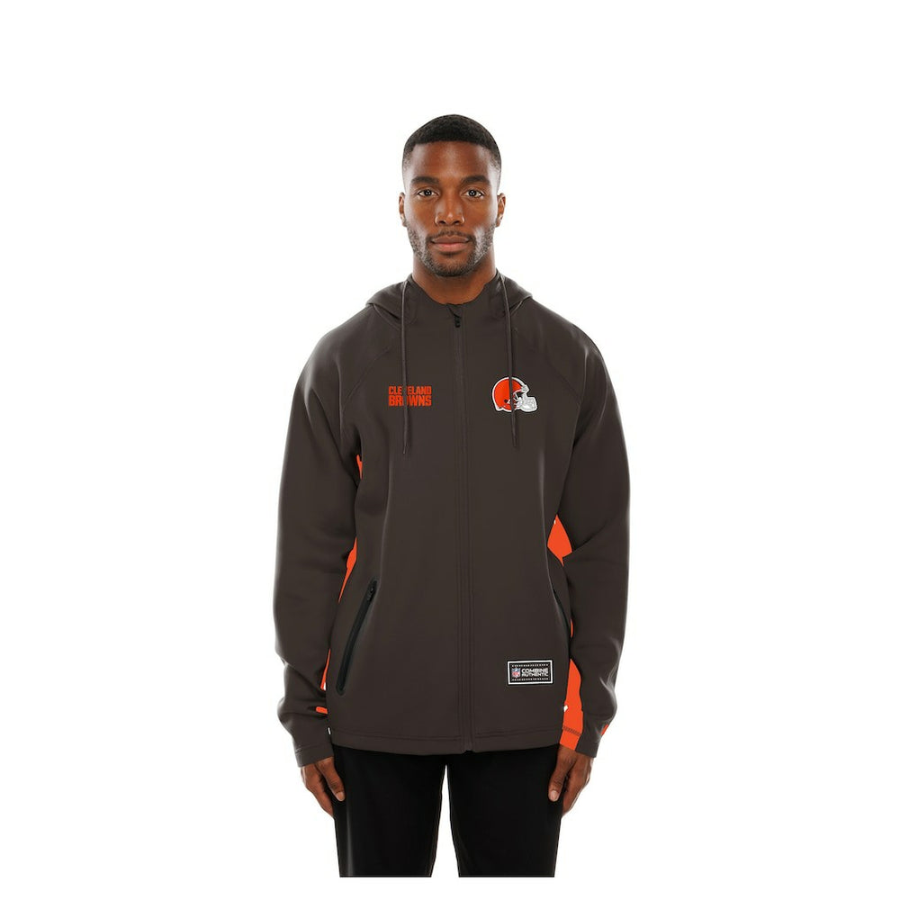 Cleveland Browns New Era Combine Authentic Raglan Scuba Full-Zip Hoodie