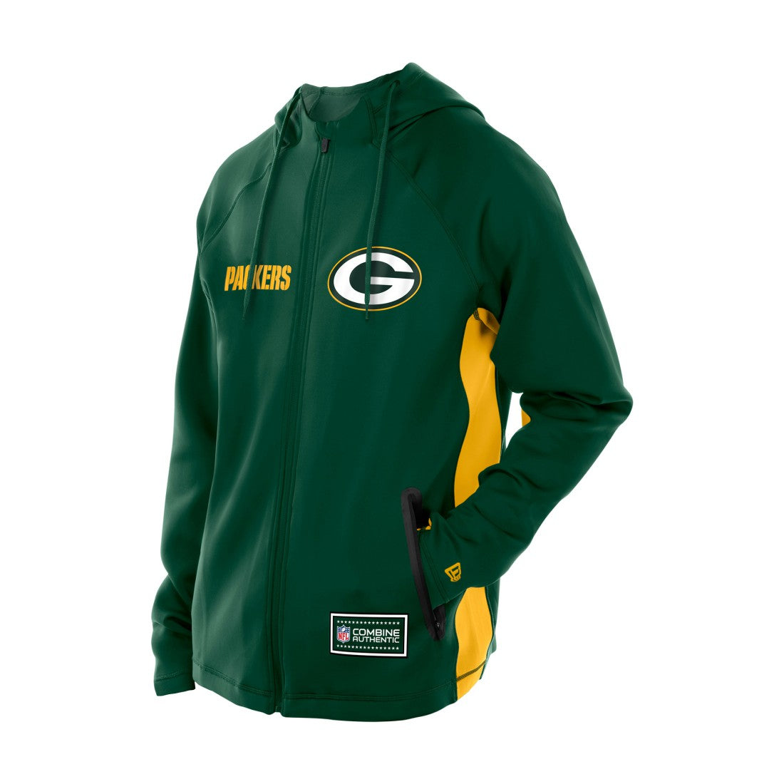 Green Bay Packers New Era Combine Authentic Raglan Scuba Full-Zip Hoodie