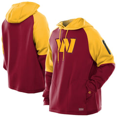 Washington Commanders New Era Combine Authentic Color Block Raglan Pullover Hoodie