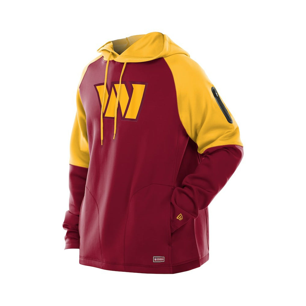 Washington Commanders New Era Combine Authentic Color Block Raglan Pullover Hoodie