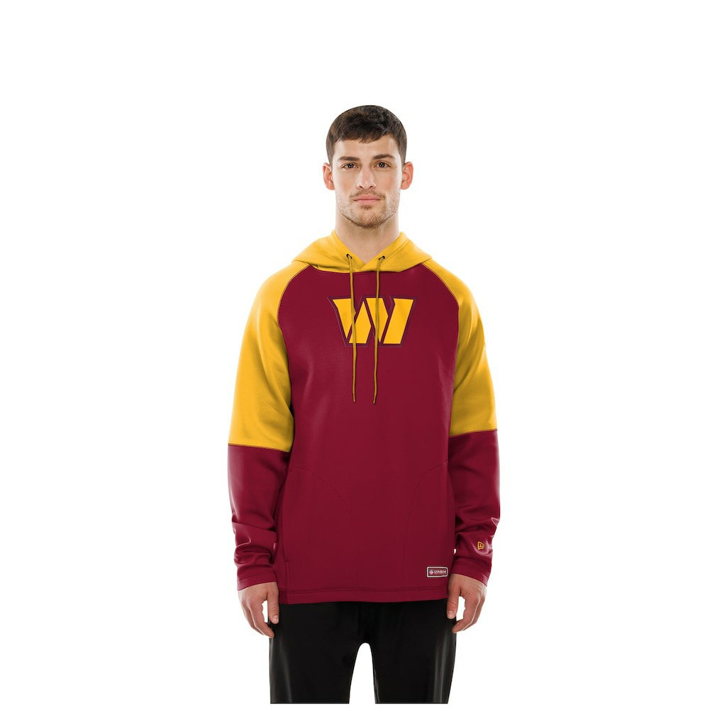 Washington Commanders New Era Combine Authentic Color Block Raglan Pullover Hoodie