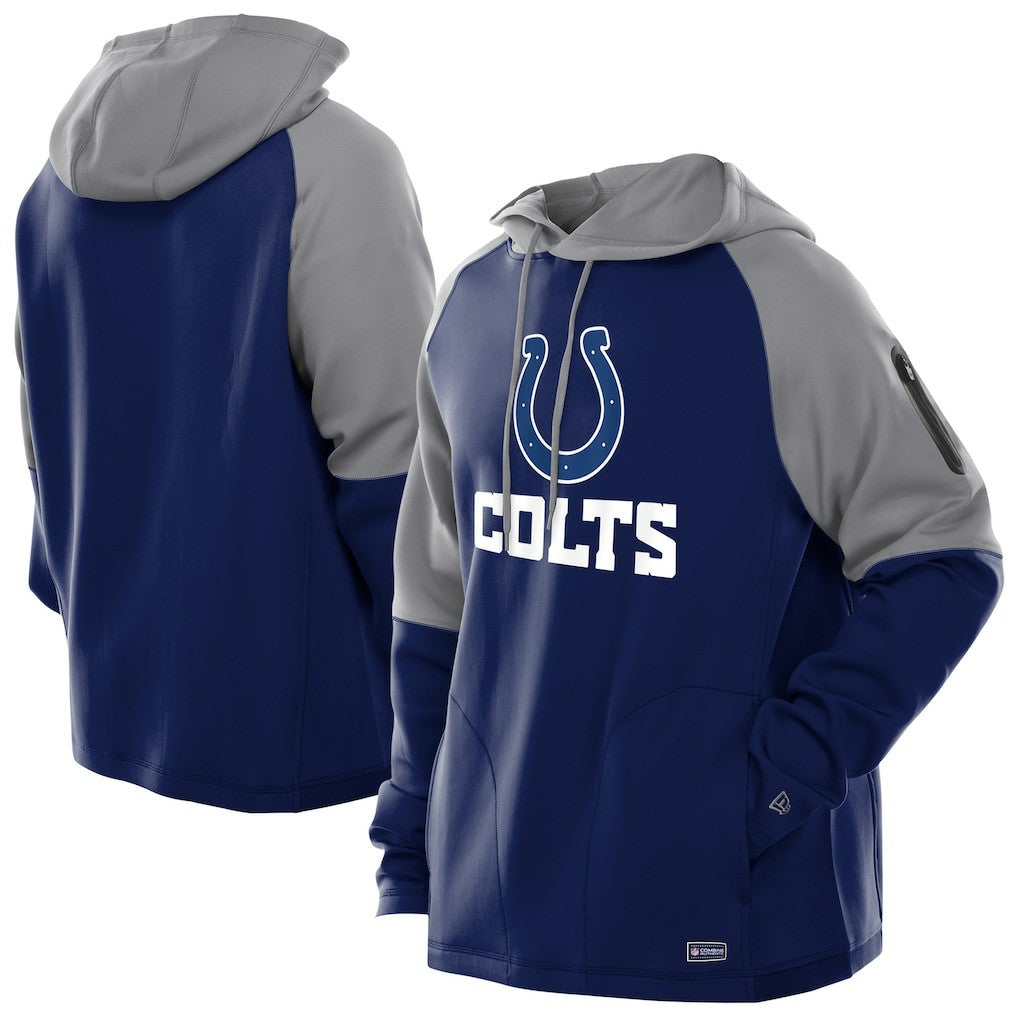 Indianapolis Colts New Era Combine Authentic Color Block Raglan Pullover Hoodie