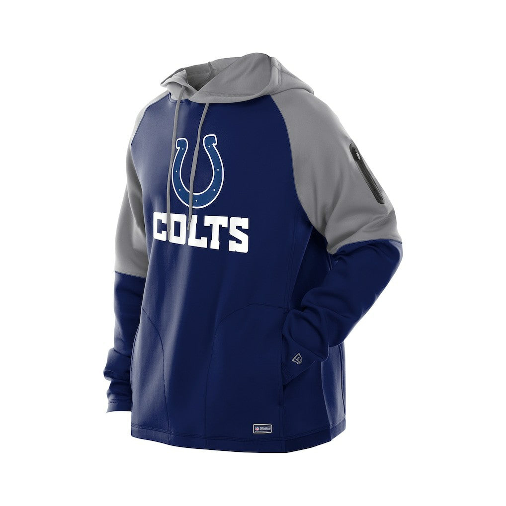 Indianapolis Colts New Era Combine Authentic Color Block Raglan Pullover Hoodie