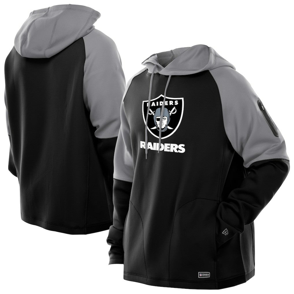 Las Vegas Raiders New Era Combine Authentic Color Block Raglan Pullover Hoodie