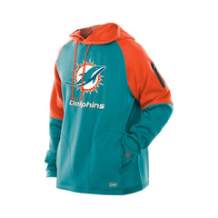 Miami Dolphins New Era Combine Authentic Color Block Raglan Pullover Hoodie