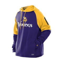 Minnesota Vikings New Era Combine Authentic Color Block Raglan Pullover Hoodie