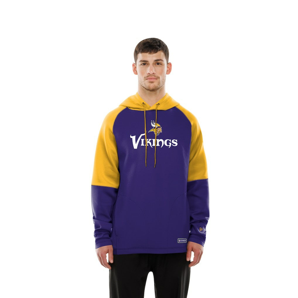 Minnesota Vikings New Era Combine Authentic Color Block Raglan Pullover Hoodie