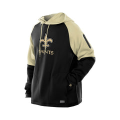 New Orleans Saints New Era Combine Authentic Color Block Raglan Pullover Hoodie
