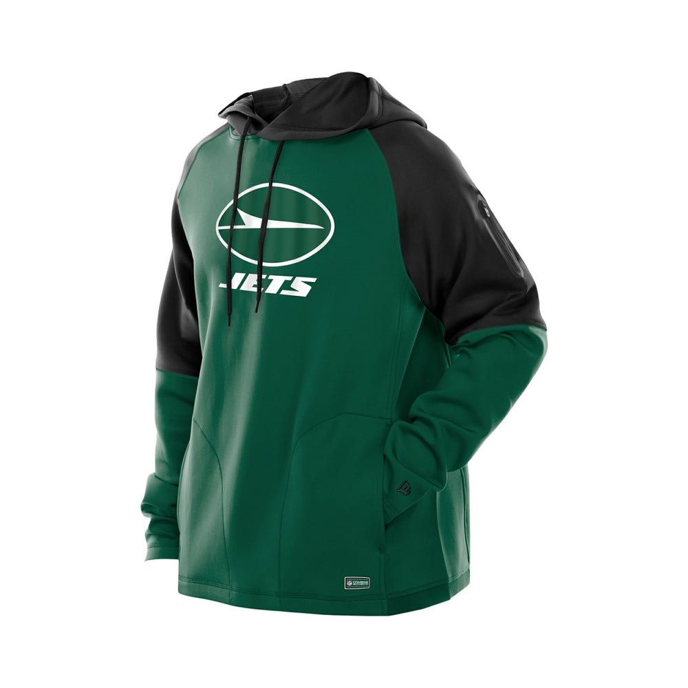 New York Jets New Era Combine Authentic Color Block Raglan Pullover Hoodie