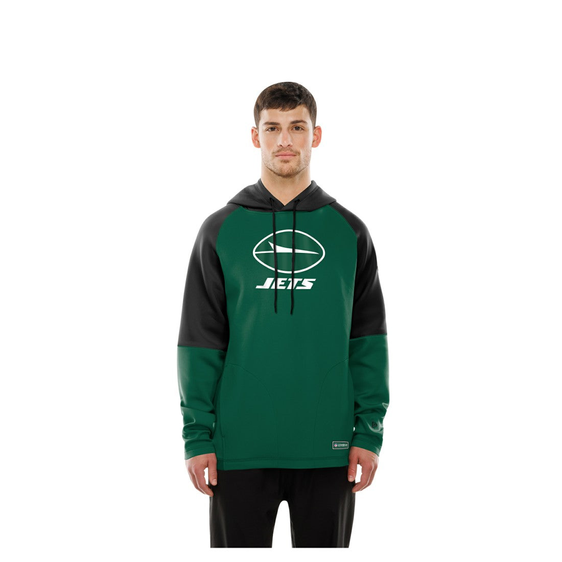 New York Jets New Era Combine Authentic Color Block Raglan Pullover Hoodie