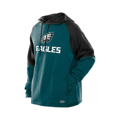 Philadelphia Eagles New Era Combine Authentic Color Block Raglan Pullover Hoodie