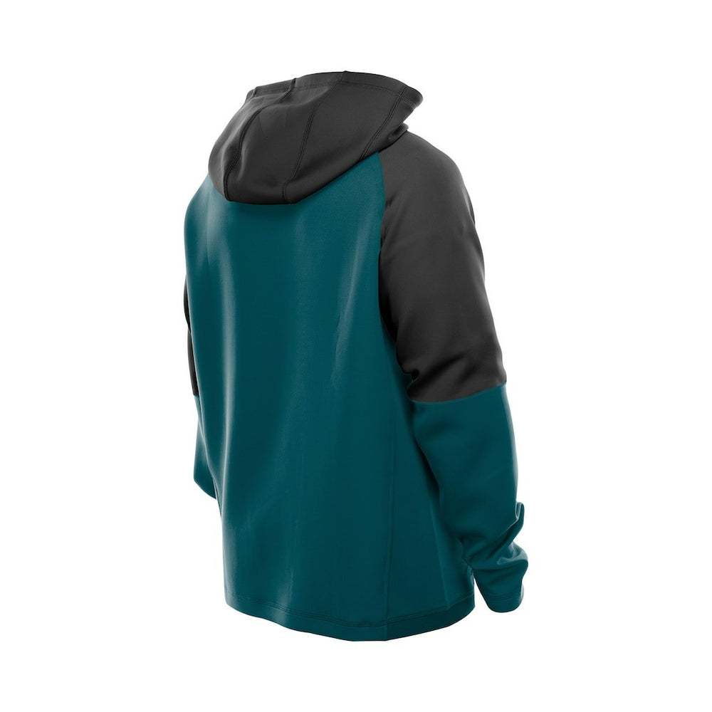 Philadelphia Eagles New Era Combine Authentic Color Block Raglan Pullover Hoodie